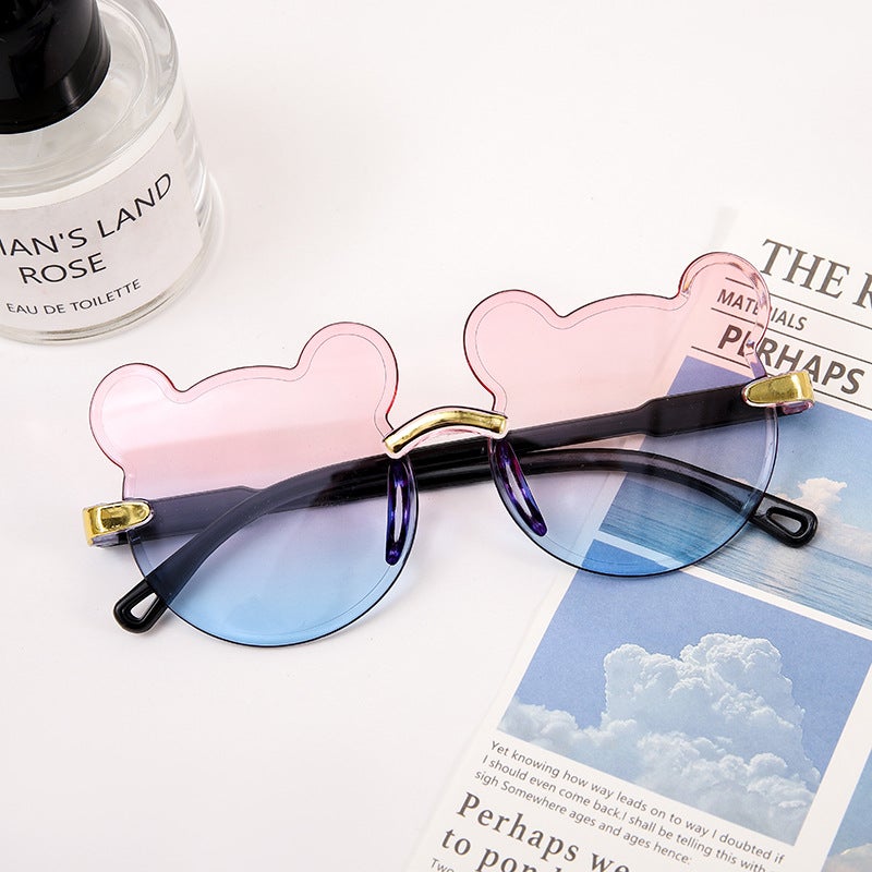 Generic Kids Bear Sunglasses UV Protection Gradient Top pink bottom blue 