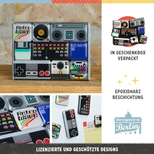 Nostalgic Art Nostalgic-Art Retro Fridge Magnets, 9 Pieces, Retro Wave Media – Gift idea for Your Home, Magnet Set for Notice Board, Vintage Design - Image 2