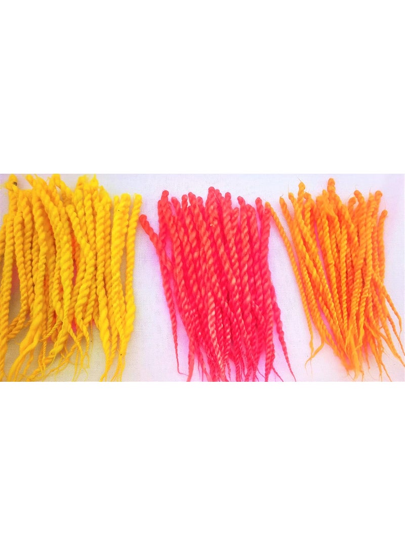 DEV POOJA STORE DEV POOJA STORE Pure Akhanad Jot Batti Jot Wicks Deepam Vattulu Buy Long Cotton Wicks for Diya Arti Navratri Special Lambi Diya Jyot Batti 180 Piece Multi Colored 8cm Long  - Image 2