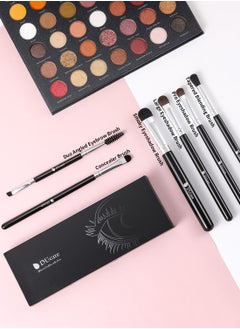 DUcare Eyeshadow Brush Set 6pcs Premium Eye Makeup Brushes Professional Eyeshadow Brushes with Double Ended Angled Eyebrow Brush Concealer Blending Eyeliner Black  - Image 2