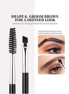 DUcare Eyeshadow Brush Set 6pcs Premium Eye Makeup Brushes Professional Eyeshadow Brushes with Double Ended Angled Eyebrow Brush Concealer Blending Eyeliner Black  - Image 5