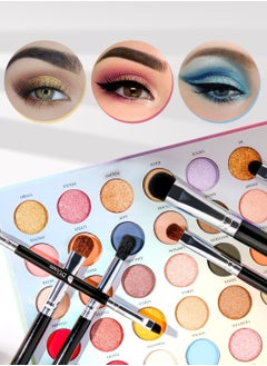 DUcare Eyeshadow Brush Set 6pcs Premium Eye Makeup Brushes Professional Eyeshadow Brushes with Double Ended Angled Eyebrow Brush Concealer Blending Eyeliner Black  - Image 4