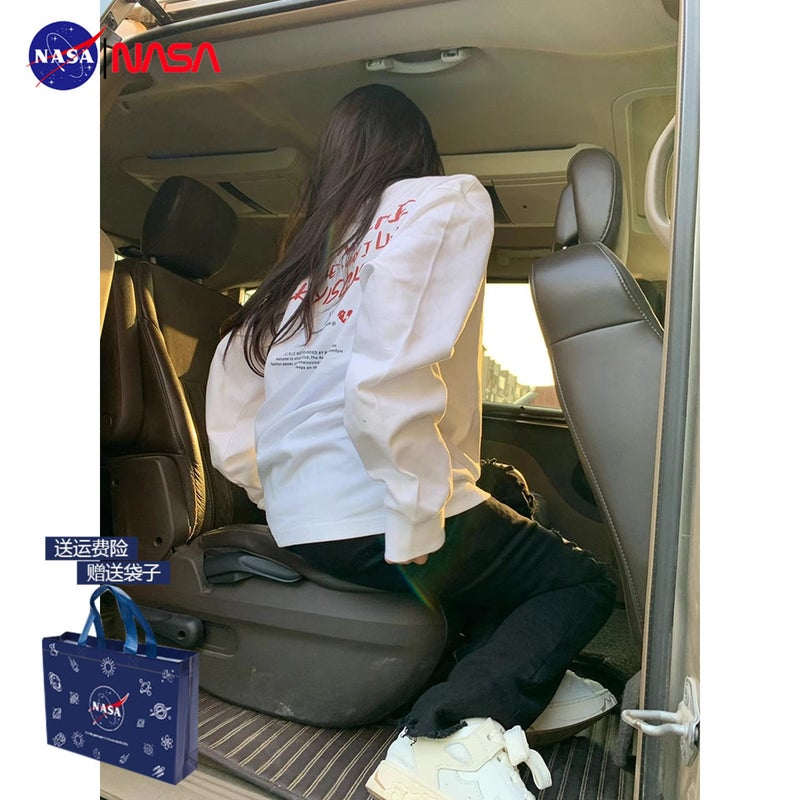 NASA joint American-style versatile pure cotton long-sleeved t-shirt for women's 2026 new female star style early autumn outfit - Image 1