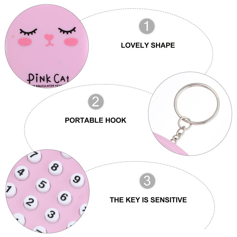 Pink Plastic Mini Portable Calculator Lightweight Pocket Arithmetic Tool For Students - Image 4
