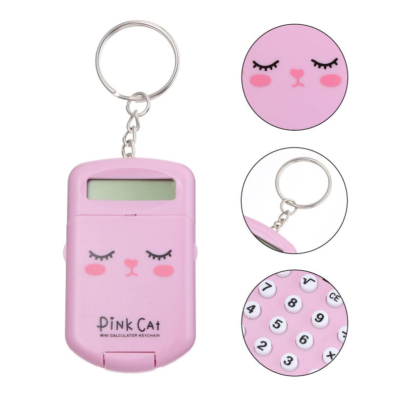 Pink Plastic Mini Portable Calculator Lightweight Pocket Arithmetic Tool For Students - Image 5
