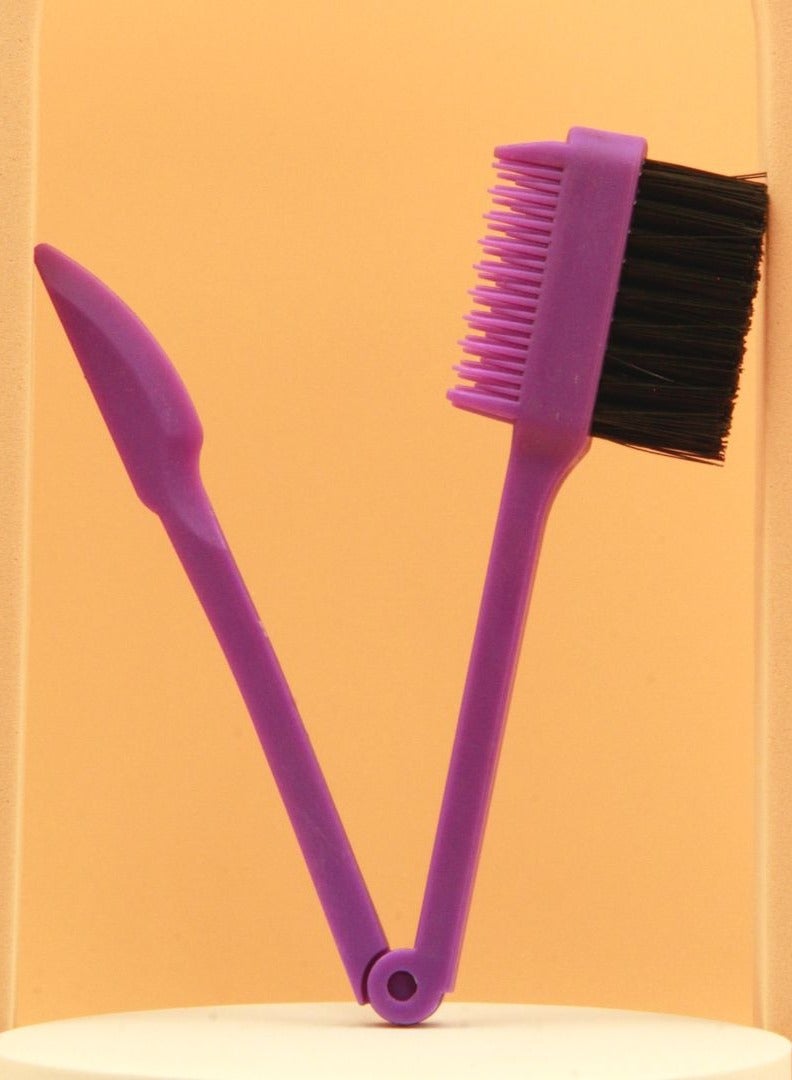Prime Foldable 3 in 1 Hair Edge Control Brush Comb Eyebrow Brush Double Sided Edge Brush for Hairstyling - Image 3