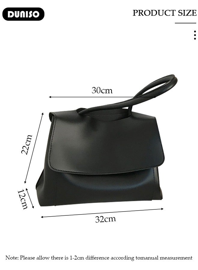 DUNISO Women's Shoulder Tote Bag Faux Leather Handbag For Women Large Capacity Bucket  Crossbody Bag Fashionable Travel Messenger Bag Shoulder Bag For Ladies Girls College Students - Image 4