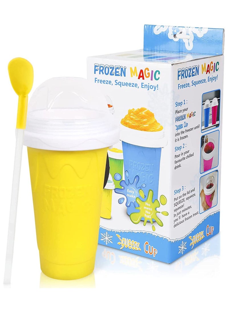 Frozen Magic - Frozen Magic Slushy Maker Squeeze Cup Milkshake Slush And Ice Cream Smoothie Dome Lids - Image 1