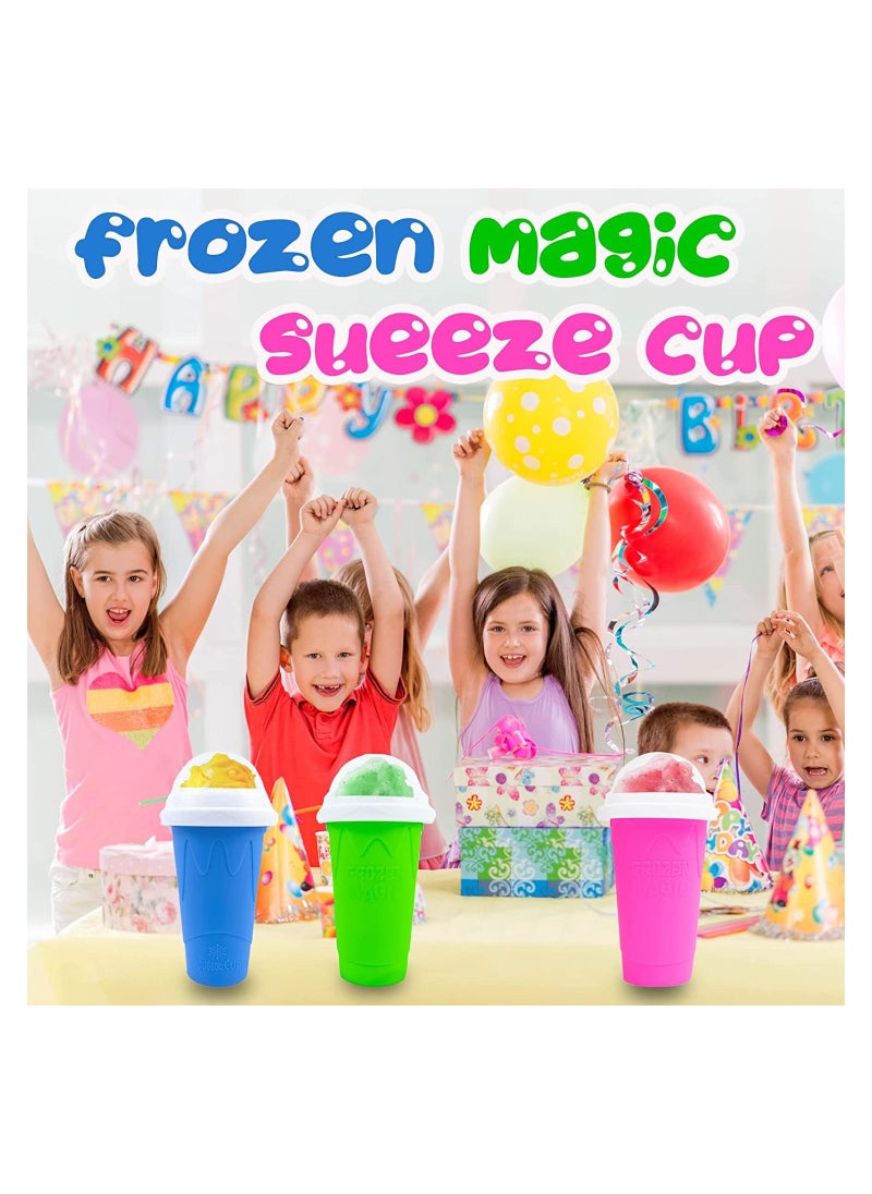 Frozen Magic - Frozen Magic Slushy Maker Squeeze Cup Milkshake Slush And Ice Cream Smoothie Dome Lids - Image 1