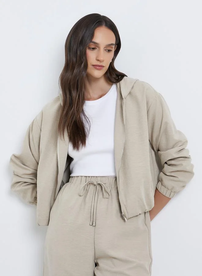 Styli Suede Zipped Bomber Jacket
