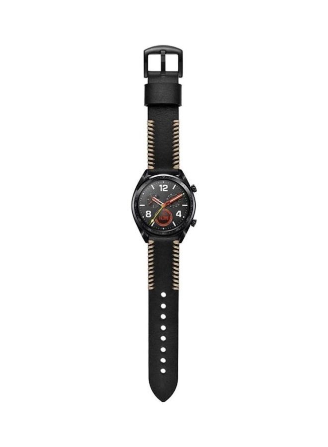 NIBEMINENT Leather Strap 22mm For Huawei Watch GT2e GT2 46mm Black - Image 3