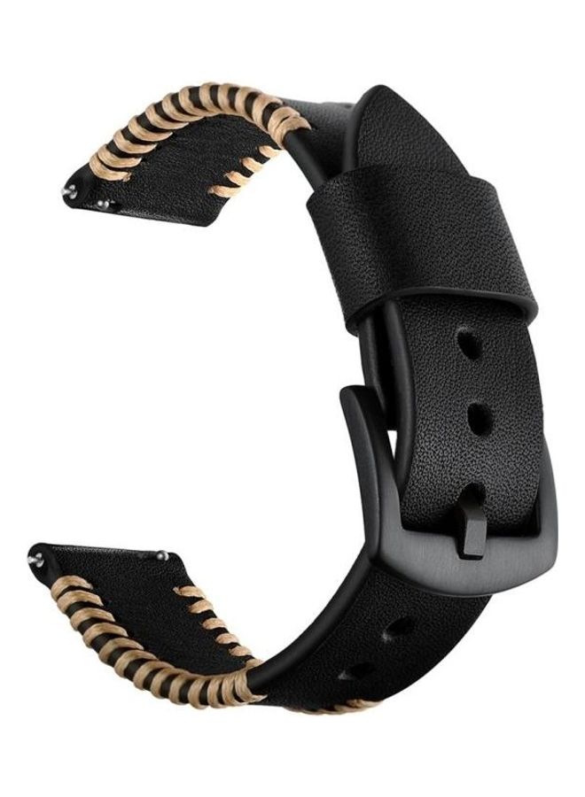 NIBEMINENT Leather Strap 22mm For Huawei Watch GT2e GT2 46mm Black - Image 2