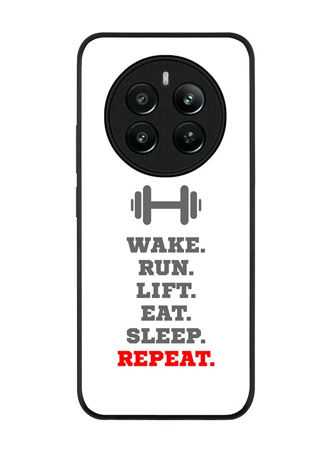 Stylizedd Rugged Black edge case for Realme 12 Plus 5G / Realme 12 4G, Slim fit Soft Case Flexible Anti Drop TPU Gel Thin Cover -  Routine (White) - Image 1