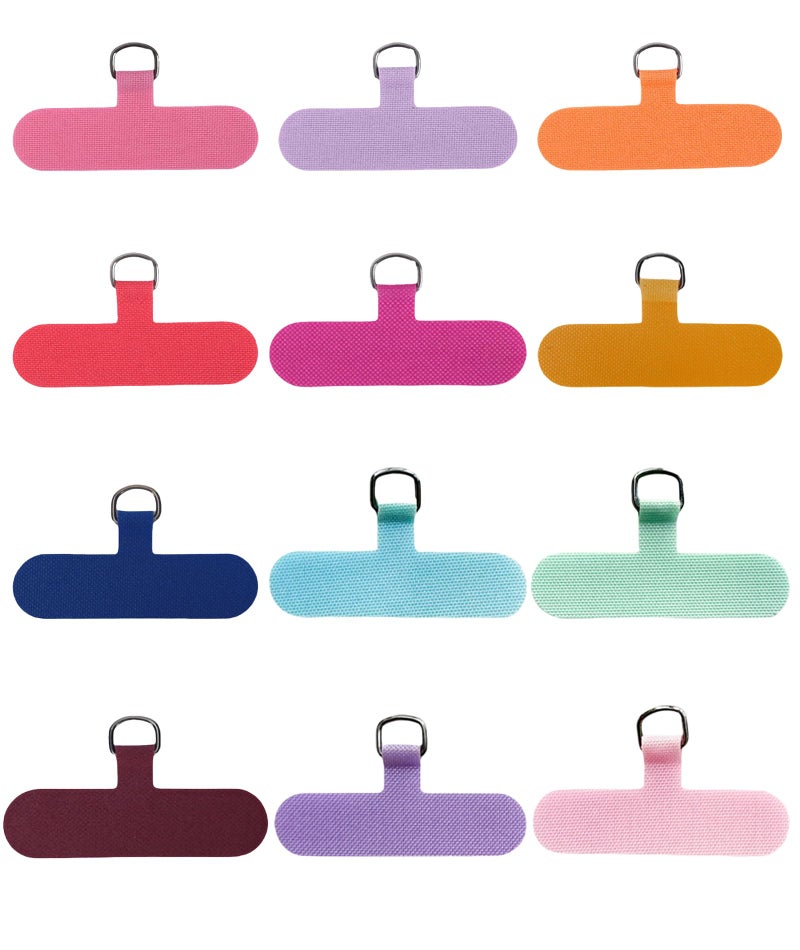 Aeenioy 12Pcs Phone Tether Tab, Phone Tag, Universal Phone Lanyard Patch, Cell Phone Replacement Pad, Compatible for iPhone & Other Cell Phone（12Color） - Image 1