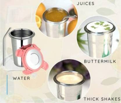 DARSHANAM WORLD Stainless Steel Tumbler with Lid | Glass Tumbler Steel lid | Steel Glass with Lid | Airtight Freezer Safe Capacity 400 ML (400 ML) - Image 4