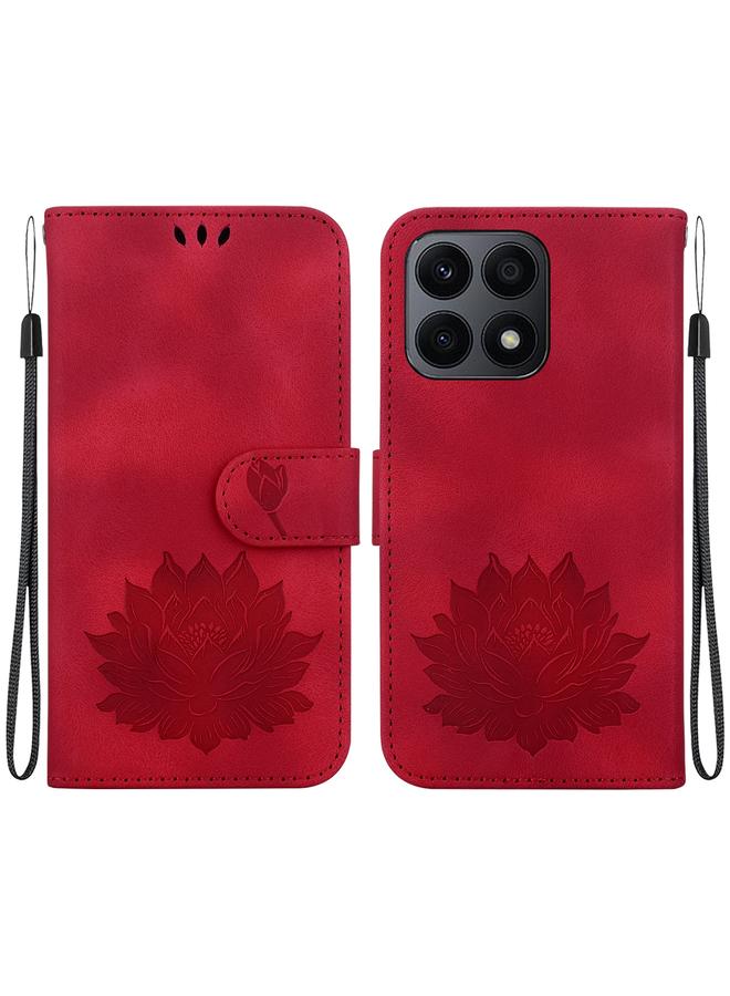 erorex Case For Honor X8a Lotus Embossed Leather Phone Case  - Image 1