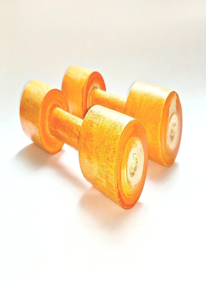Aywal Wooden Dumbbells For Pt | For Kids | For Warm Up Exercises | For Girls And Boys | Premium Wood | Good Finishing |,Brown, 300 Grams brown color 2 pc - Image 2
