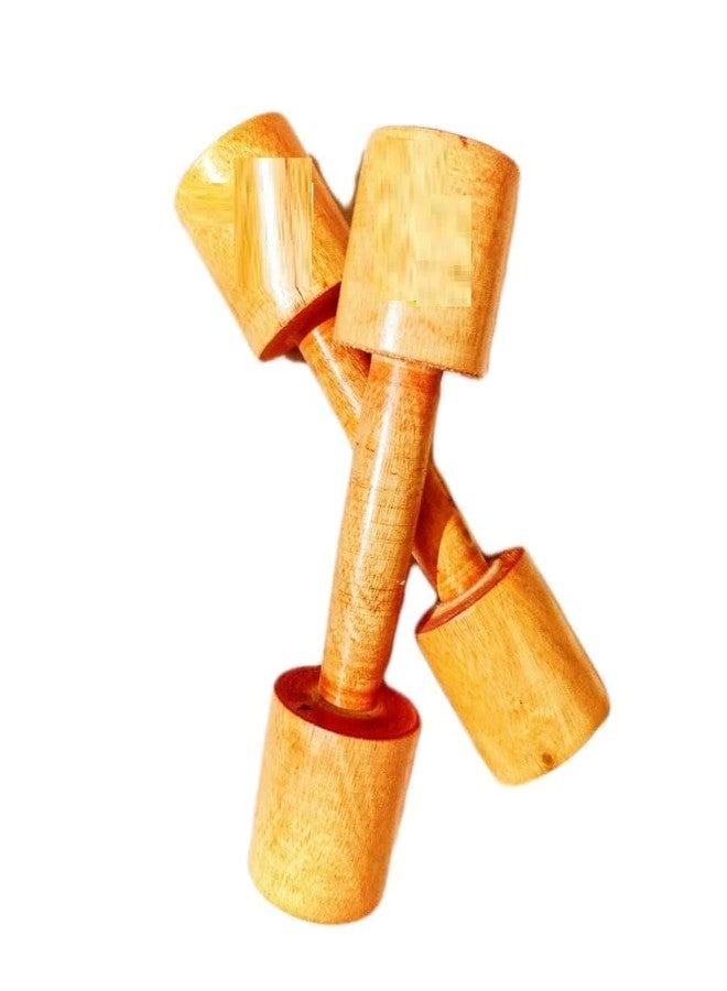 Aywal Wooden Dumbbells For Pt | For Kids | For Warm Up Exercises | For Girls And Boys | Premium Wood | Good Finishing |,Brown, 300 Grams brown color 2 pc - Image 1