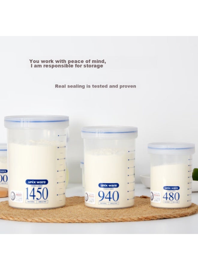 Asvel Plastic Sealed Container, Food-grade, Milk Powder Dispenser Bottle, Portable Antibacterial Storage Jar, Snack Storage Box, 480ml - Image 3