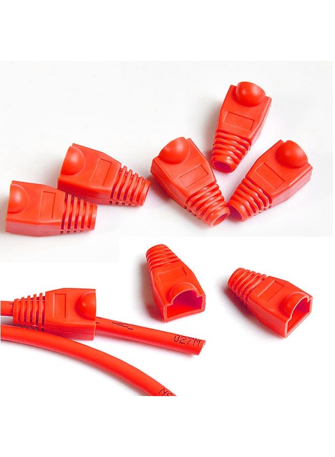 BURAQ Network Cable Boots Cap Cover for RJ45, Red (100 pcs in one packaging , the price is for 100 pcs)(Red) - Image 3