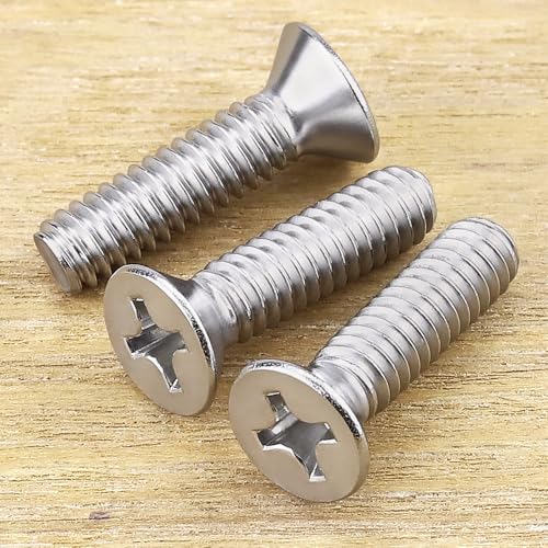 EASTLO #4-40 x 1/2" Flat Countersunk Head Machine Screws, Phillips Drive, 304 Stainless Steel 18-8, Full Thread, Coarse Thread UNC, 100 PCS - Image 2