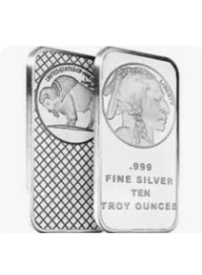 Silver 999 FINE SILVER BAR TEN TROY OUNCES - Image 1