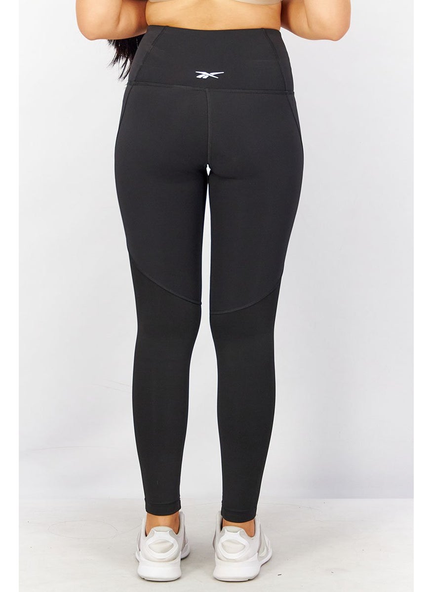 Reebok Women Sportwear Fit Plain Training Leggings, Black  - Image 2