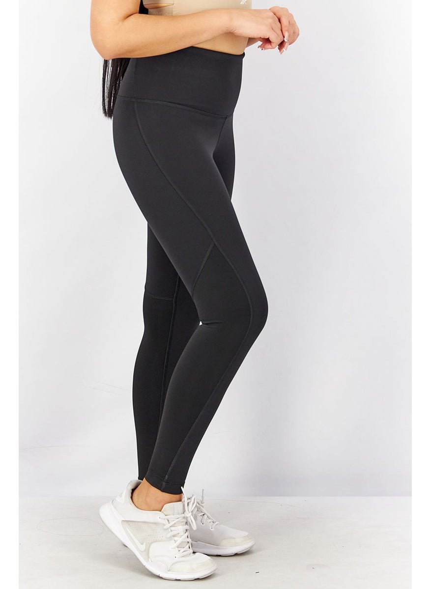 Reebok Women Sportwear Fit Plain Training Leggings, Black  - Image 4