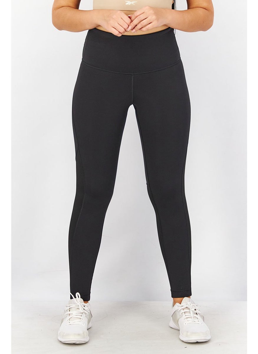 Reebok Women Sportwear Fit Plain Training Leggings, Black  - Image 1