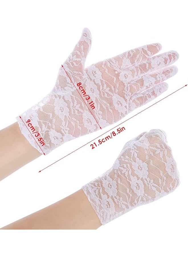 قفازات دانتيل نسائية على شكل زهور قفازات زفاف قفازات شبكية للحفلات - Image 2