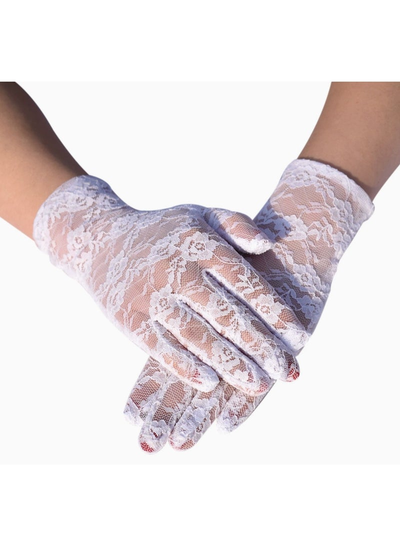 قفازات دانتيل نسائية على شكل زهور قفازات زفاف قفازات شبكية للحفلات - Image 1