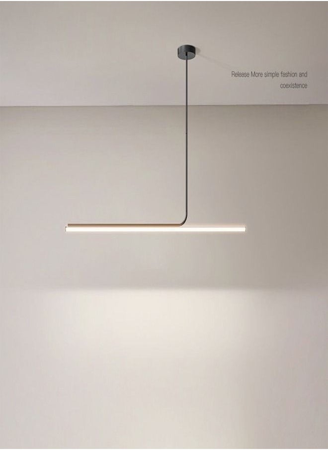 fashionhome - Modern Nordic Style 48W LED Three Colors Dimmable Golden Pendant Linear Chandelier Lightening for Dinning Room Bedroom Kitchen - Image 1