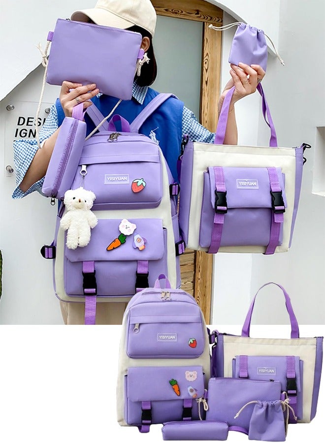 TAPIT Kids Backpacks 5 pcs Backpack Set School Bag Kids' Book bag Casual pack Travel Backpack include Shoulder Bag Handbag Drawstring&Pencil Bag for Boys or Girls - Image 1