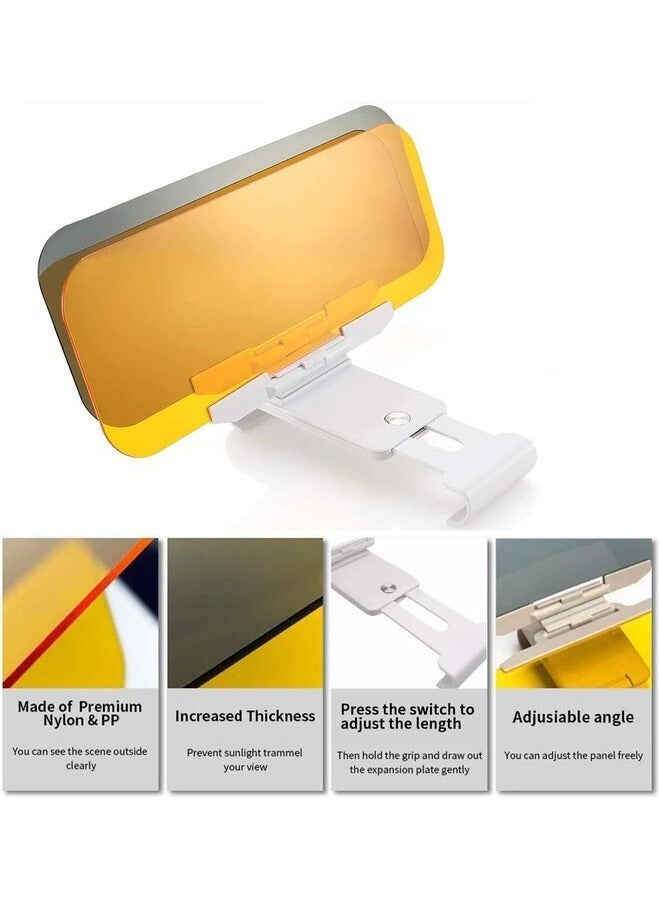 أيرلدوم حاجب الشمس للسيارة، 2 في 1 حاجب عالمي مضاد للوهج ليلاً ونهارًا، حاجب موسع للشمس، حاجز حاجب، حاجب للرؤية الليلية مضاد للانبهار للزجاج الأمامي، واقي للعين بترشيح للأشعة فوق البنفسجية - Image 3