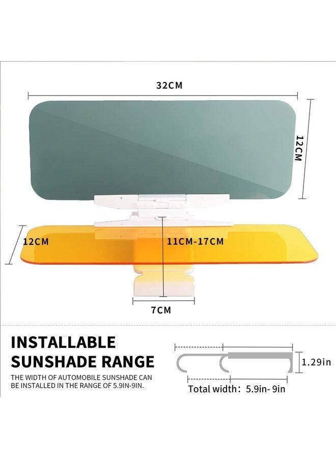 أيرلدوم حاجب الشمس للسيارة، 2 في 1 حاجب عالمي مضاد للوهج ليلاً ونهارًا، حاجب موسع للشمس، حاجز حاجب، حاجب للرؤية الليلية مضاد للانبهار للزجاج الأمامي، واقي للعين بترشيح للأشعة فوق البنفسجية - Image 5