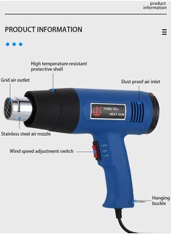 JCB CHIC Corded Electric Heat Gun, 1500W Heavy Duty Hot Air Gun, 2 Modes Adjustable For Paint Stripping, Shrink Wrapping, Bbq. Charcoal Heating, Soldering, Tube Bending, Protection.  - Image 4