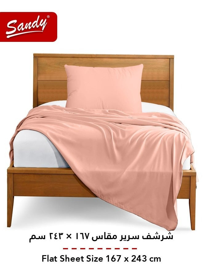 Sandy Premium Hotel Quality Flat Sheet and Pillow Case, Bed Sheet 2 Pieces Set, Soft & Breathable and Cooling, Extra Twin Size 243 x 167 cm, Cantaloupe - Image 3