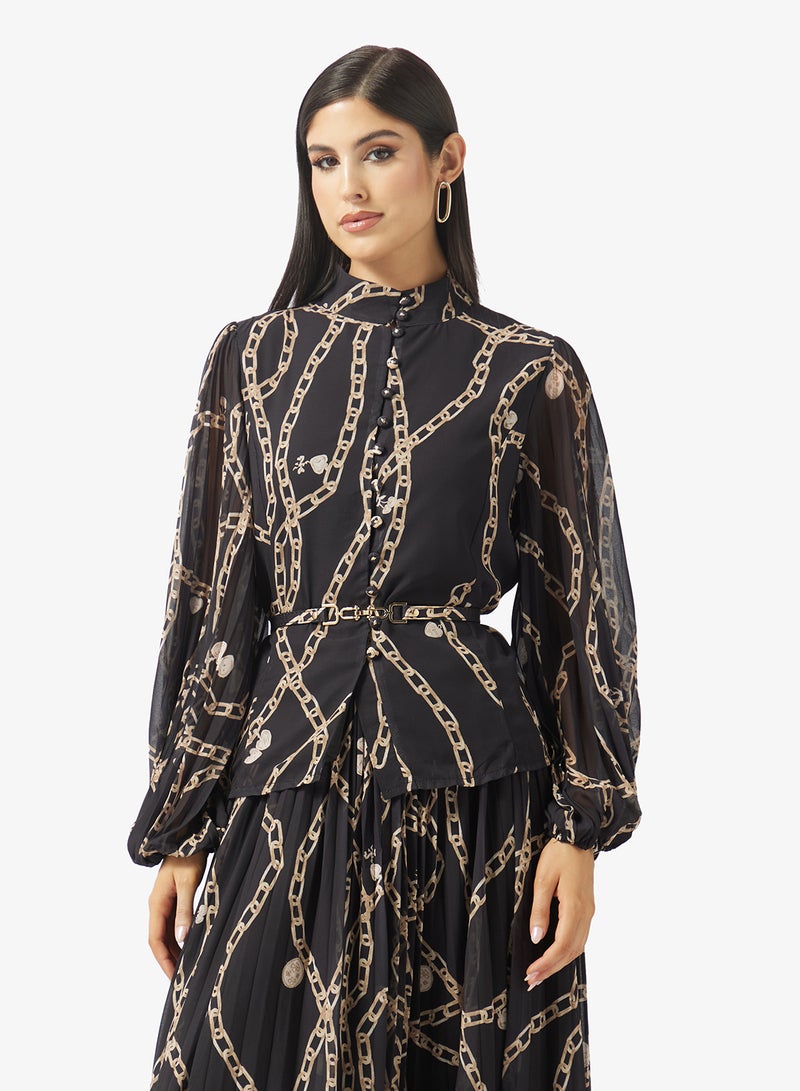 Khizana Printed Top & Skirt Set - Image 3