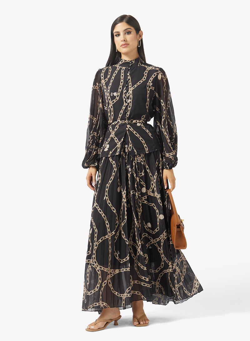 Khizana Printed Top & Skirt Set - Image 5