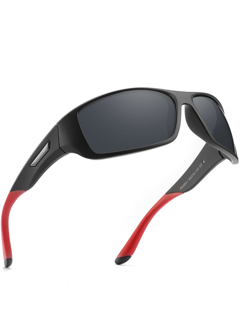 بوكيلار نظارات شمسية PUKCLAR للرجال والنساء مع عدسة مقطبة للاستخدام في الرياضة والجري وركوب الدراجات والصيد والقيادة والجولف إطار TR90 - Image 1