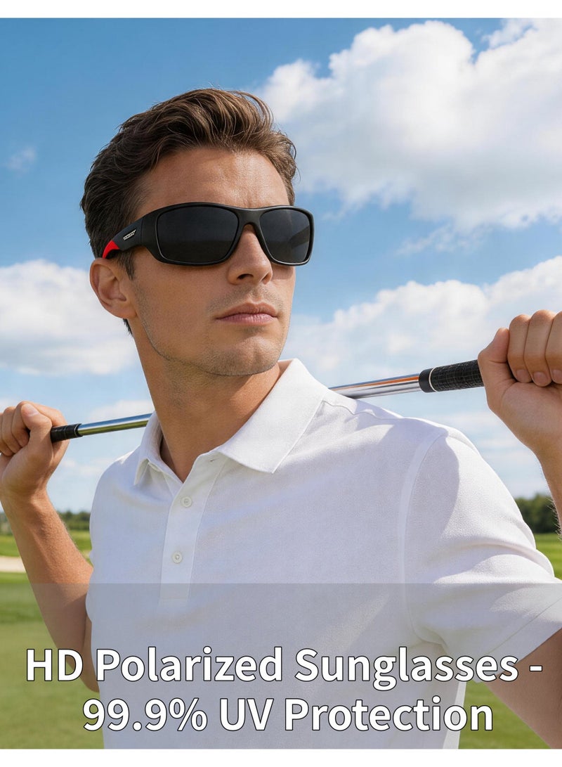 بوكيلار نظارات شمسية PUKCLAR للرجال والنساء مع عدسة مقطبة للاستخدام في الرياضة والجري وركوب الدراجات والصيد والقيادة والجولف إطار TR90 - Image 2