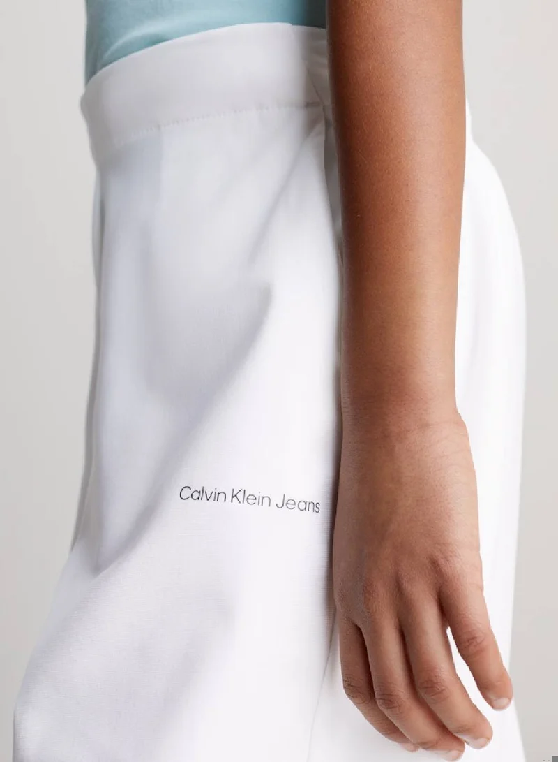 Calvin Klein Jeans Girls' Relaxed Parachute Joggers - soft stretch jersey, White