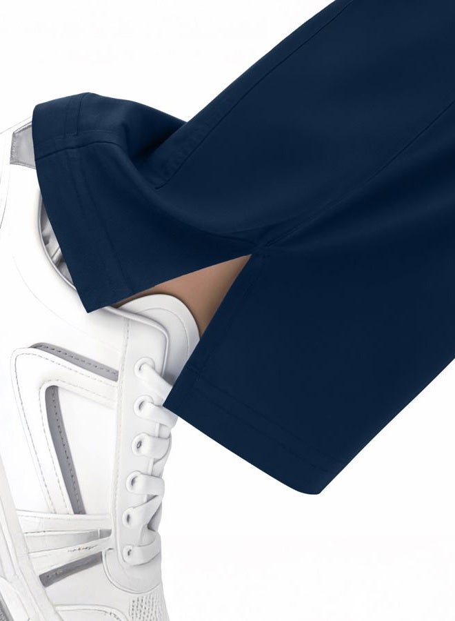 NY Threads Scrub Pant Elastic Waist - 5 Pockets - Classic Straight Leg Stretchable Yoga Bottom Workwear Cargo Pants - Regular (Small - Navy) - Image 5