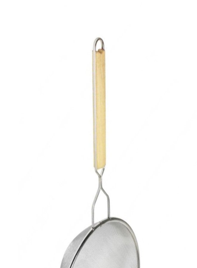 TrueCraftware- 10-Inch Single Medium Tin Mesh Strainer 13" Handle Length Wooden Handle- Kitchen Utensil Food Strainer Skimmer Spoon for Cooking Sieve Sifters Rice Quinoa Pasta Fruits Vegetable - Image 5
