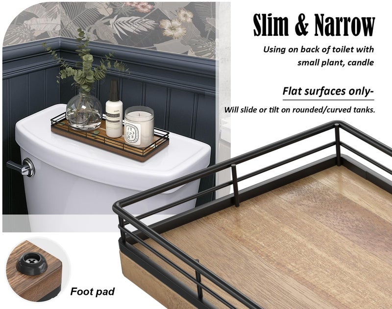 Focusonit Acacia Wood Bathroom Vanity Tray, 11" L Small Countertop Tray for Dresser, Table, Kitchen Counter, Coffee Bar - Image 5