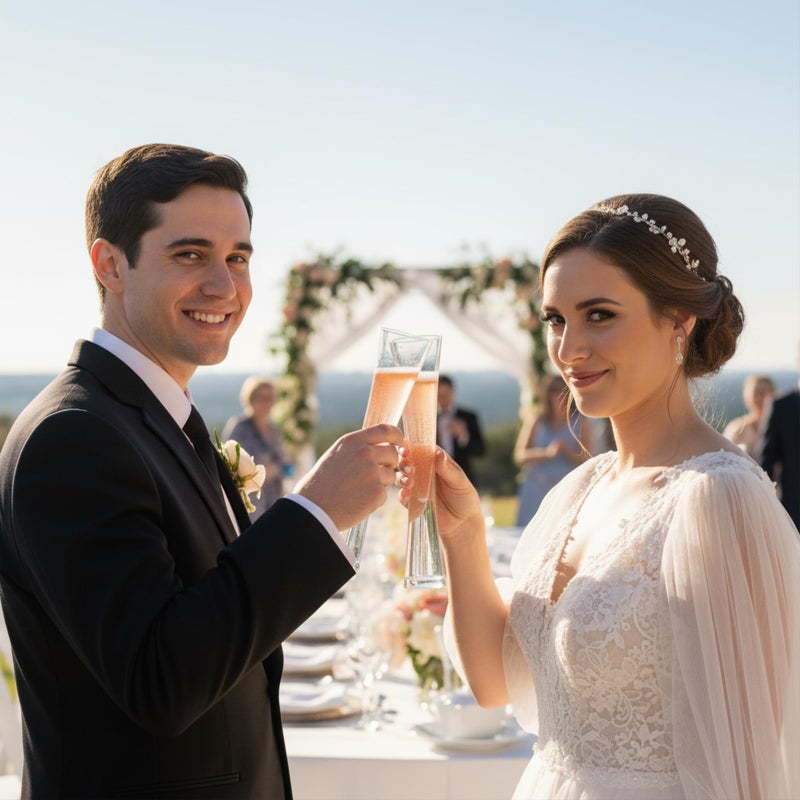 Physkoa Glass Champagne Flutes Set of 2 â€“ 5 oz Handmade Crystal Champagne Glass, Prosecco for Weddings Anniversary Valentine's Gifts - Image 5