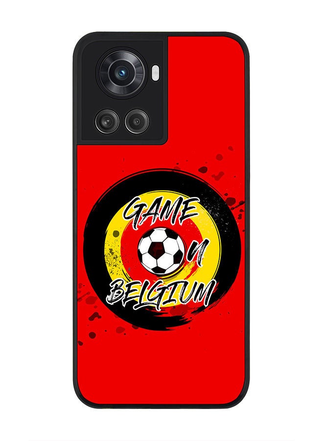 Stylizedd Rugged Black edge case for OnePlus 10R 5G/OnePlus Ace 5G Slim fit Soft Case Flexible Rubber Edges Anti Drop TPU Gel Thin Cover - Game on Belgium - Image 1