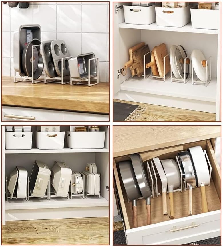 Khazna Kitchen Space Saver Dish Rack - White, Large, 2 Pieces - Image 4