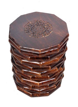 Incredible Hub Incredible Hub Handmade Hexagonal Wooden Stool Natural Wood Logs Best Used as Bedside Tea Coffee Plants Table for Bedroom Living Room Outdoor Garden Furniture 