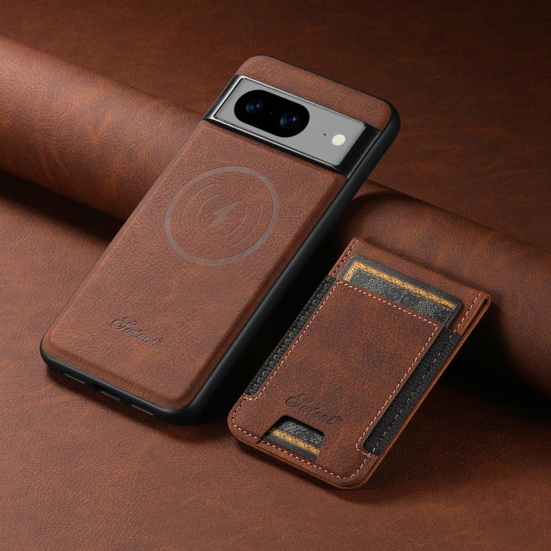 Suteni For Google Pixel 6 H17 Litchi Texture Leather Magnetic Detachable Wallet Phone Case(Brown) - Image 2